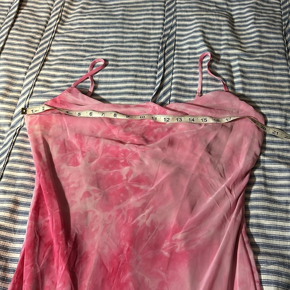 Sage Collective Pink Tie Dye Spaghetti Strap Midi Slip Dress - Picture 5 of 7